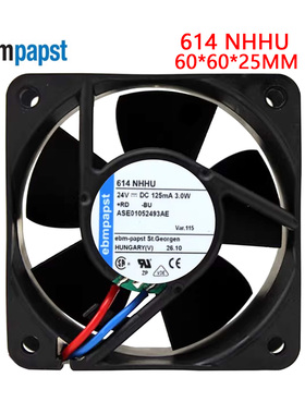 全新进口原装德国直流风扇 614NHHU DC24V 3.0W 125mA 6cm风扇
