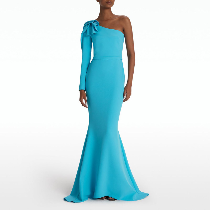 高级质感晚礼服鱼尾长裙2025新款高端大气妈妈舞台主持演讲连衣裙