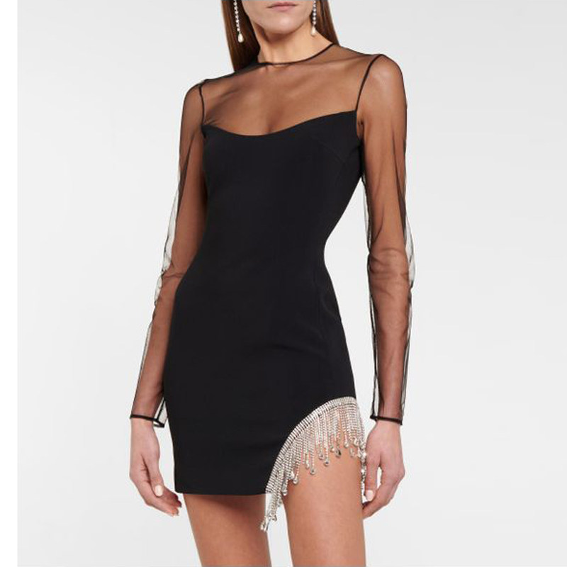 流苏晚礼服高档气质优雅年会小礼服2026新款生日派对主持连衣裙短