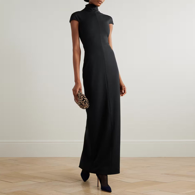 简单大方晚礼服长裙黑色显瘦修身2025新款高级质感年会晚宴连衣裙