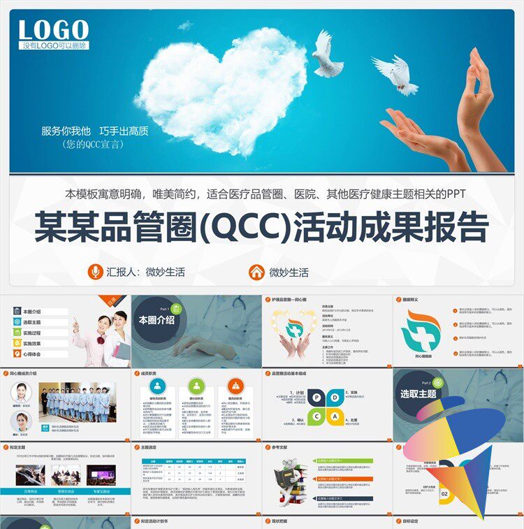 品管圈QC小组项目工作成果汇报简约PPT模板 实用商务动态ppt模板