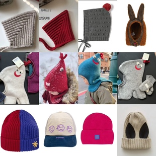 年终大促清仓特价ins儿童男女童宝宝可爱保暖针织帽羊毛公鸡帽子