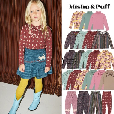 2025年秋冬MP女童有机棉领结T恤花朵花边打底衫连衣裙荷叶边长袖