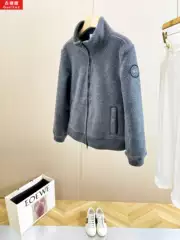 Gucitoc Foreign Order Surplus Discount! Grey Fleece Stand-Up Collar Jacket for Women, Same Style as Daga, Warm Jacket