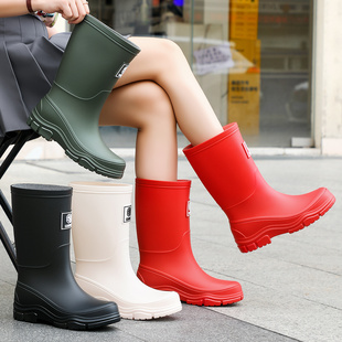 柠小七雨鞋女款2026新款厚底加绒雨靴工作防滑防水鞋时尚胶鞋成人