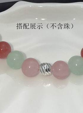 S925纯银菠萝隔珠散珠保值DIY