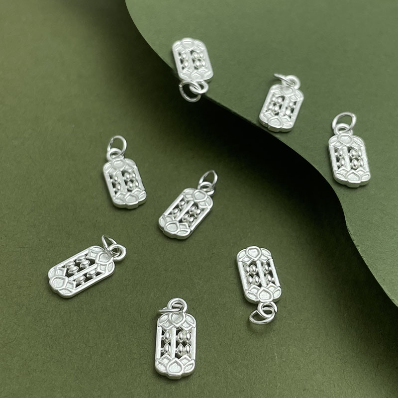 S925如意算盘银项链吊坠