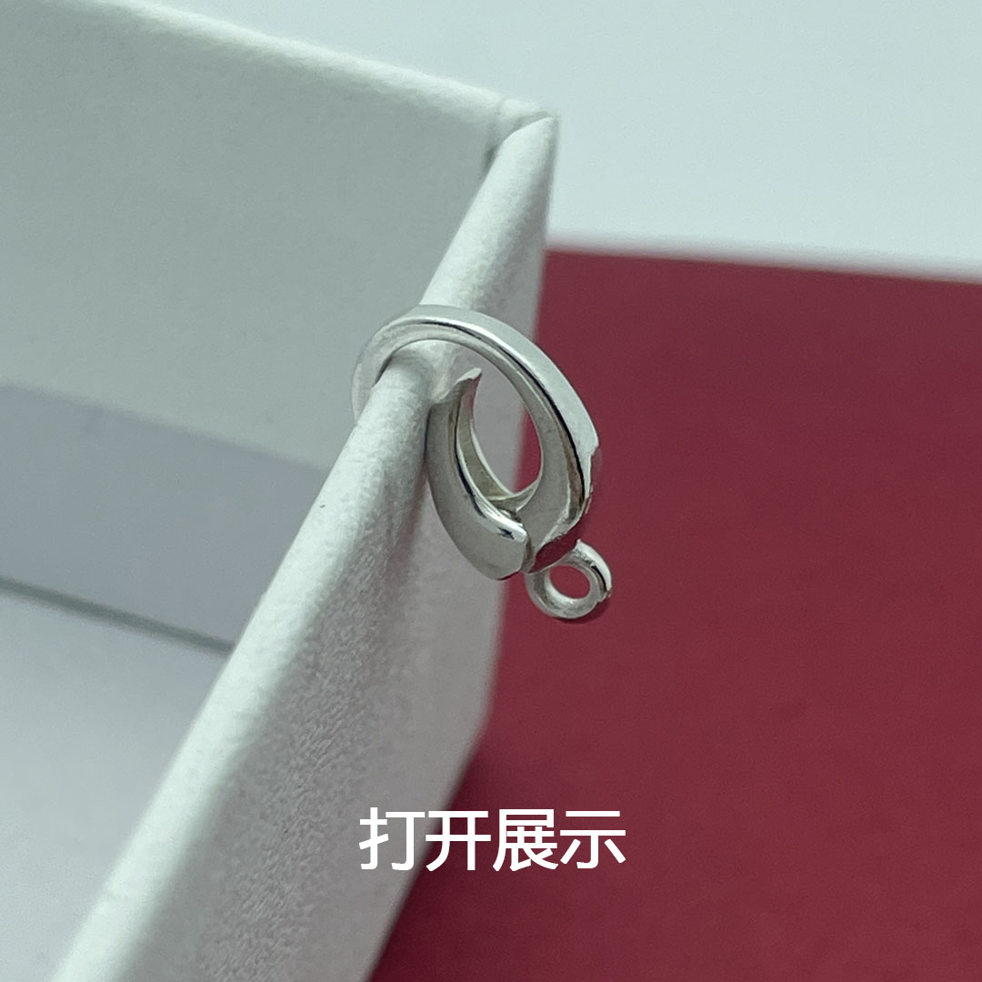 S925纯银光面弹簧龙虾扣连接扣头图片