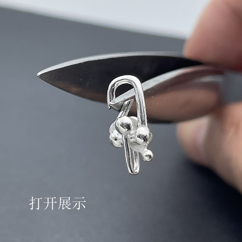 S925纯银U型马蹄弹簧扣配件