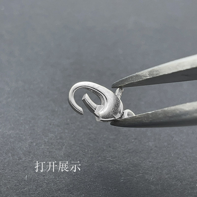 S925纯银问号龙虾扣弹簧扣配件图片