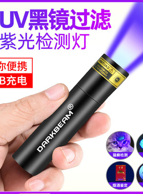 紫光灯检测猫藓手电筒荧光剂玉石烟酒鉴定专用紫外线验钞笔防伪灯