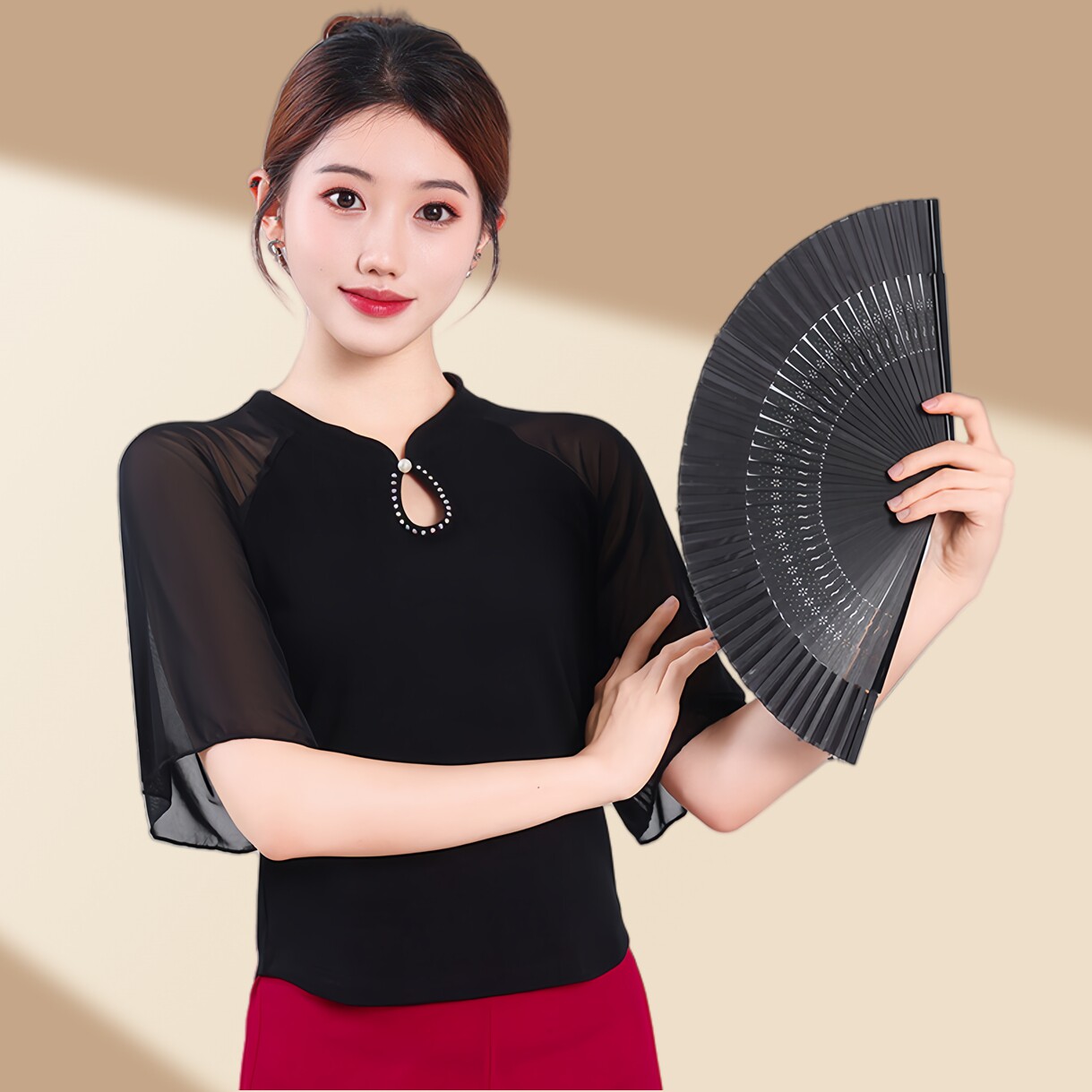 莫代尔新古典舞立领表演出舞蹈服