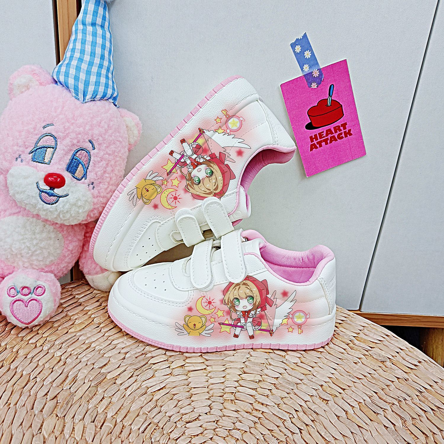 回力正品百变小樱运动鞋卡通周边女童鞋中大童轻便低帮小白板鞋