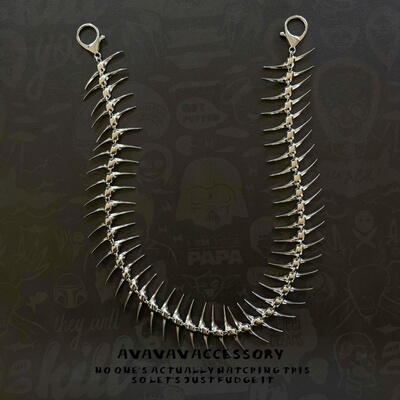 AVAVAVA 高街暗黑鱼骨牛仔裤腰链嘻哈朋克男女同款裤链包包挂链