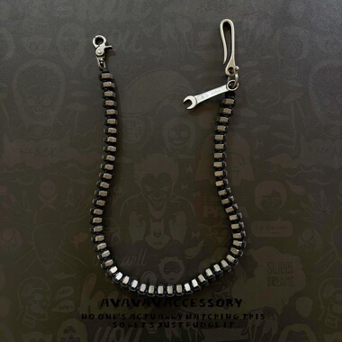 AVAVAVA  小众设计感手工编织螺母链牛仔裤裤链复古扳手配饰腰链