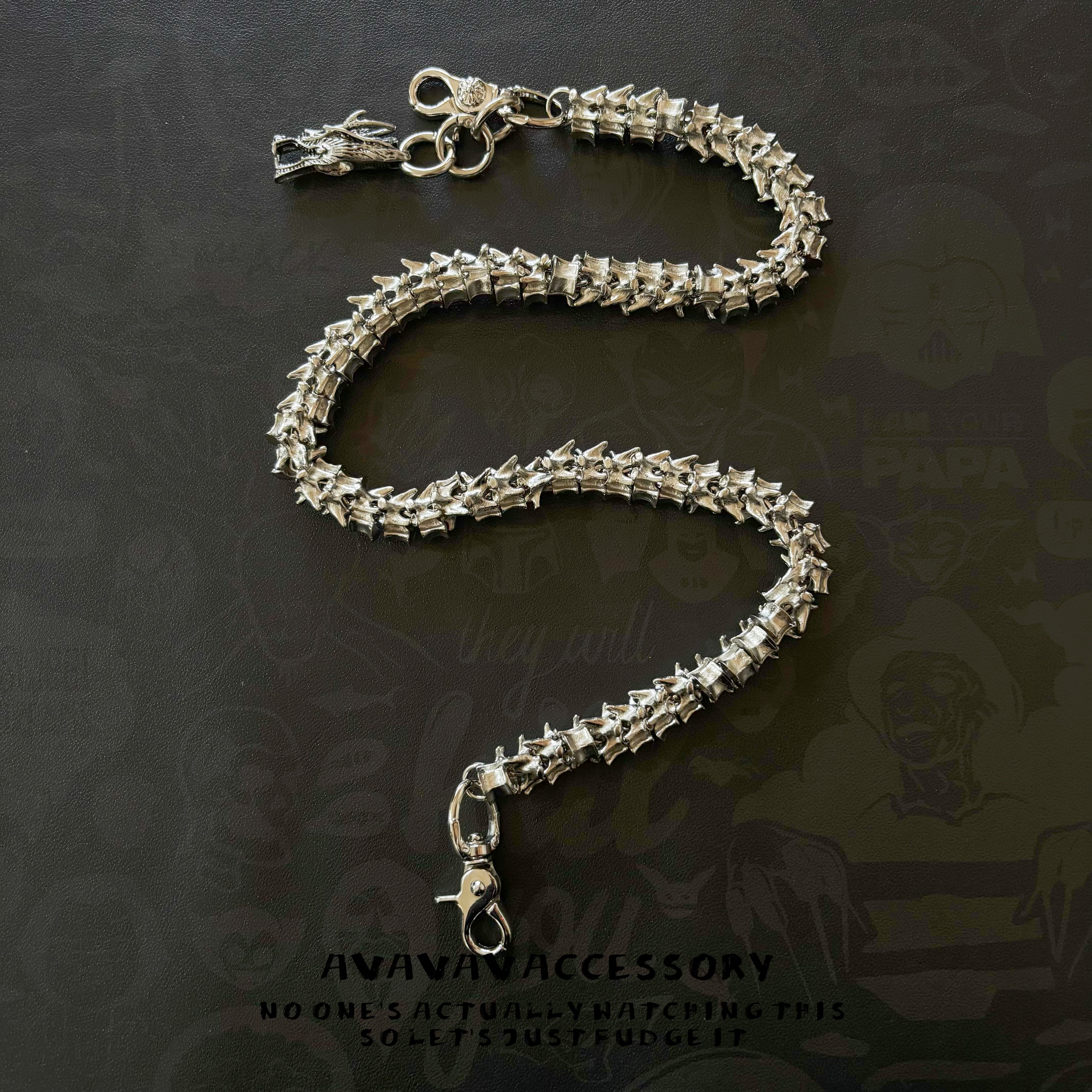 AVAVAVA 朋克重工龙骨牛仔裤腰链龙头挂饰嘻哈街头裤链质感包挂链
