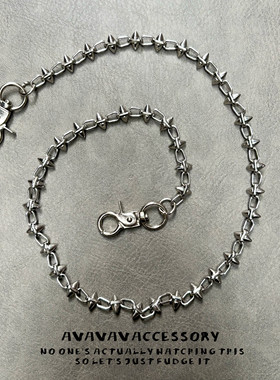 AVAVAVA小众设计感牛仔裤腰链简约骷髅头铆钉裤链包包挂链嘻哈ins