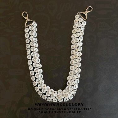 AVAVAVA原创编织贝壳纽扣链条牛仔裤裤链手工时尚腰链ins潮包挂链