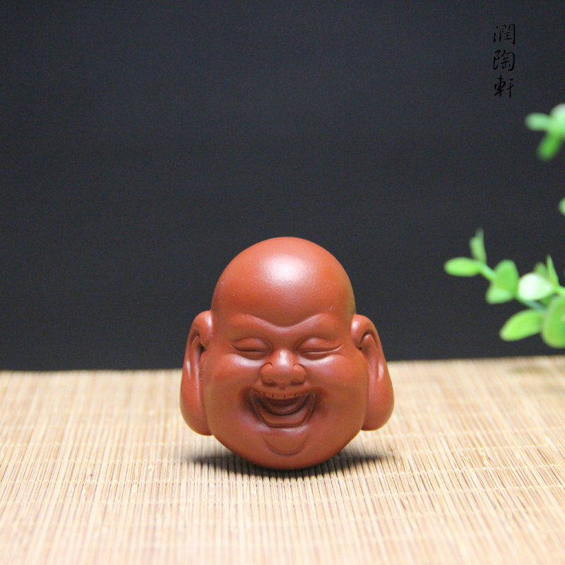 宜兴紫砂手工笑口常开开心佛茶宠