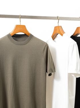 【柜7K+！20匹马棉】2024夏季男士圆领休闲短袖T恤透气针织衫上衣