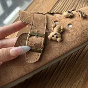 春夏牛反绒耐磨防滑包头半拖勃肯鞋 DIY小配饰 女 时髦俏皮