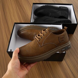 【皮纹敲细腻！】真皮皮鞋男商务休闲通勤复古英伦风牛皮鞋子男鞋