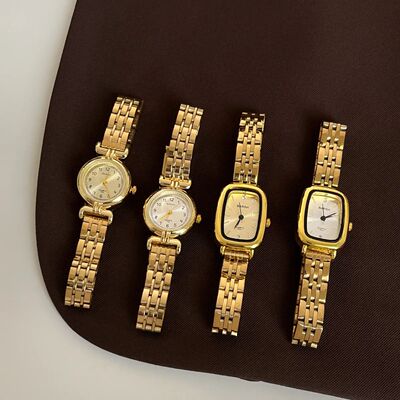 Barsh Golden Watch with Antique Style, Small Gold, New Niche