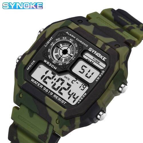 SYNOKE Outdoor Military Digital Watch For Men Fashion Retro