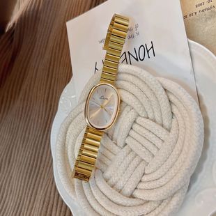 1pc New Fashionable Women's Watch With Gold Bracelet, Vintag
