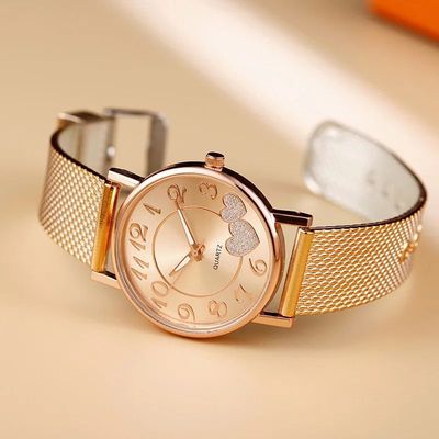 Fashion Heart Dial Women's Quartz Watch Casual Plastic Band