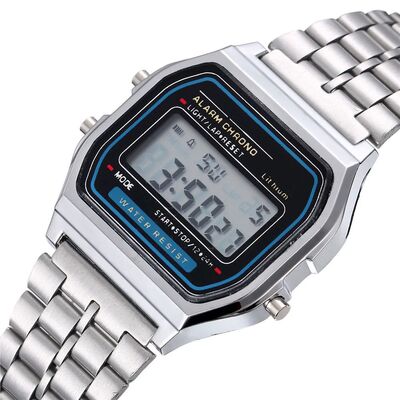 Luxury LED Digital Watch for Men Stainless Steel Men's Elect