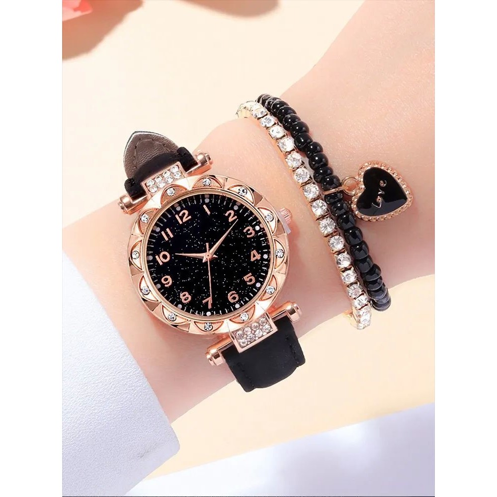 3PCs Fashion Versatile Starry Sky Diamond Embedding Women's