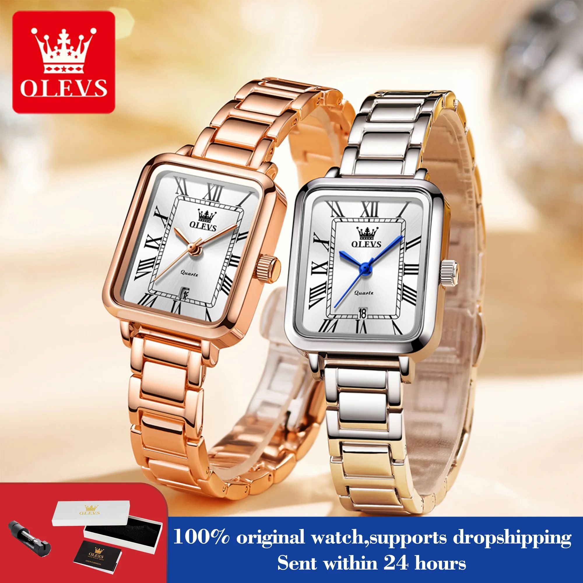 OLEVS 5641 Woman Quartz Watch Thin Case Roman Scale Waterpro