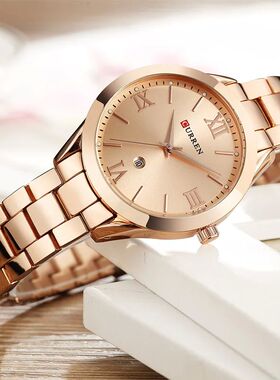 CURREN Gold Watch Women Watches Ladies Creative Steel Women'
