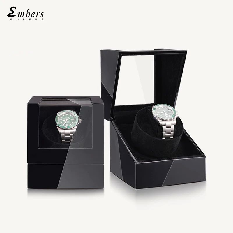 Embers Black Piano Lacquer Watch Winder Battery Automatic Wa