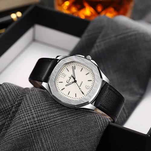 1 Pcs 2024 New Casual Leather Strap Men Sports Watch Hot Sal