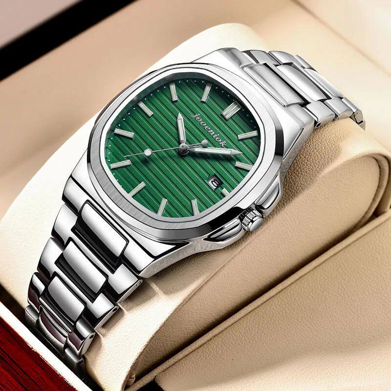 JOOENIOK Top Luxury Square Man Watch Date Waterproof Luminou