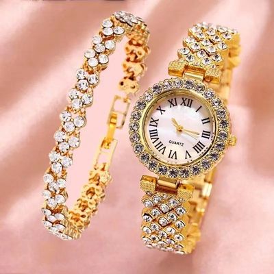 Reloj Fashion Roman Pattern Diamond Ladies Watch for women Q