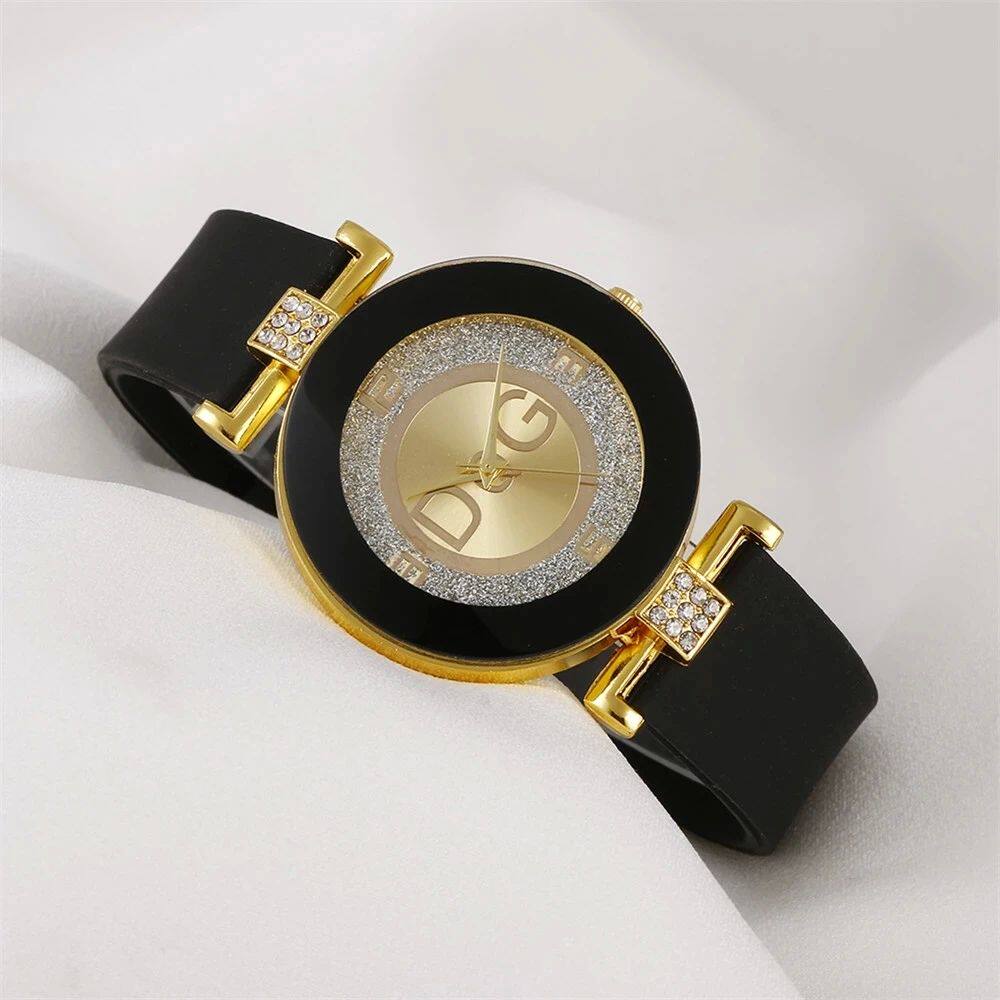 Women's Quartz Watches Silicone Strap Simplicity Rhinestone