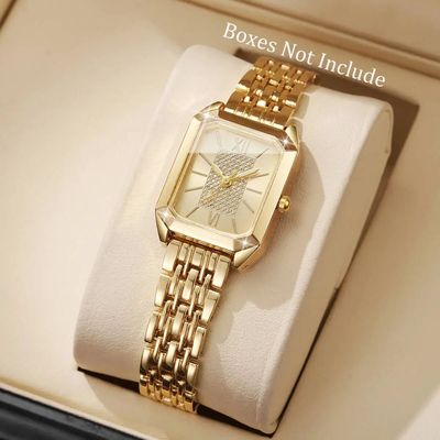 Fashion Rectangle Women Watches Ladies Stainless Steel Strap