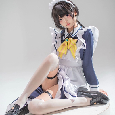 四季夏目纯欲女仆装枣子姐amiami 同款性感长款galgame cos战袍女