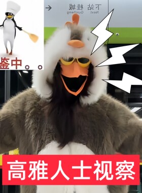 高雅人士企鹅cos鸟嘴眼镜马达加斯加恶俗企鹅面具漫展恶搞抽象