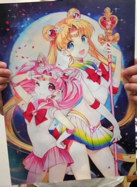 美少女战士光栅海报3d立体画裸眼变幻装饰画宿舍房间墙面动漫装饰