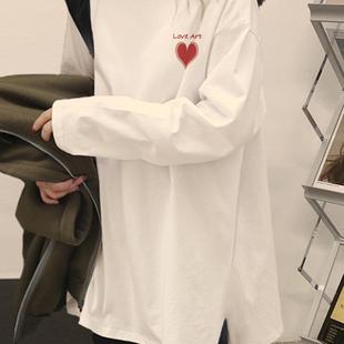 白色打底衫女内搭德绒秋季冬装加绒加厚长袖T恤中长款上衣遮屁股