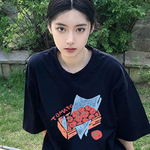 夏日ootd穿搭纯棉短袖 高端欧货上衣 t恤女2025新款 高级小众不撞款