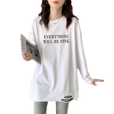 白色中长款打底衫女装上衣