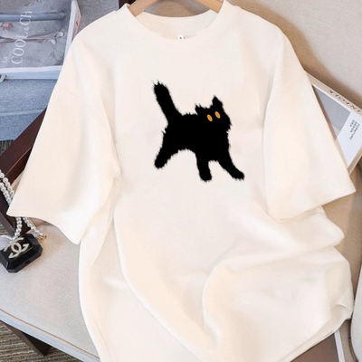 白色纯棉短袖t恤女装2025新款