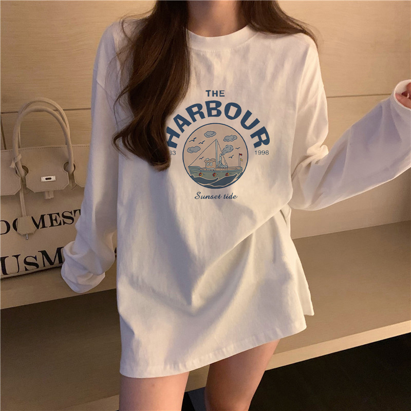 白色纯棉长袖t恤女装2025新款秋冬季加绒时尚洋气内搭打底衫上衣