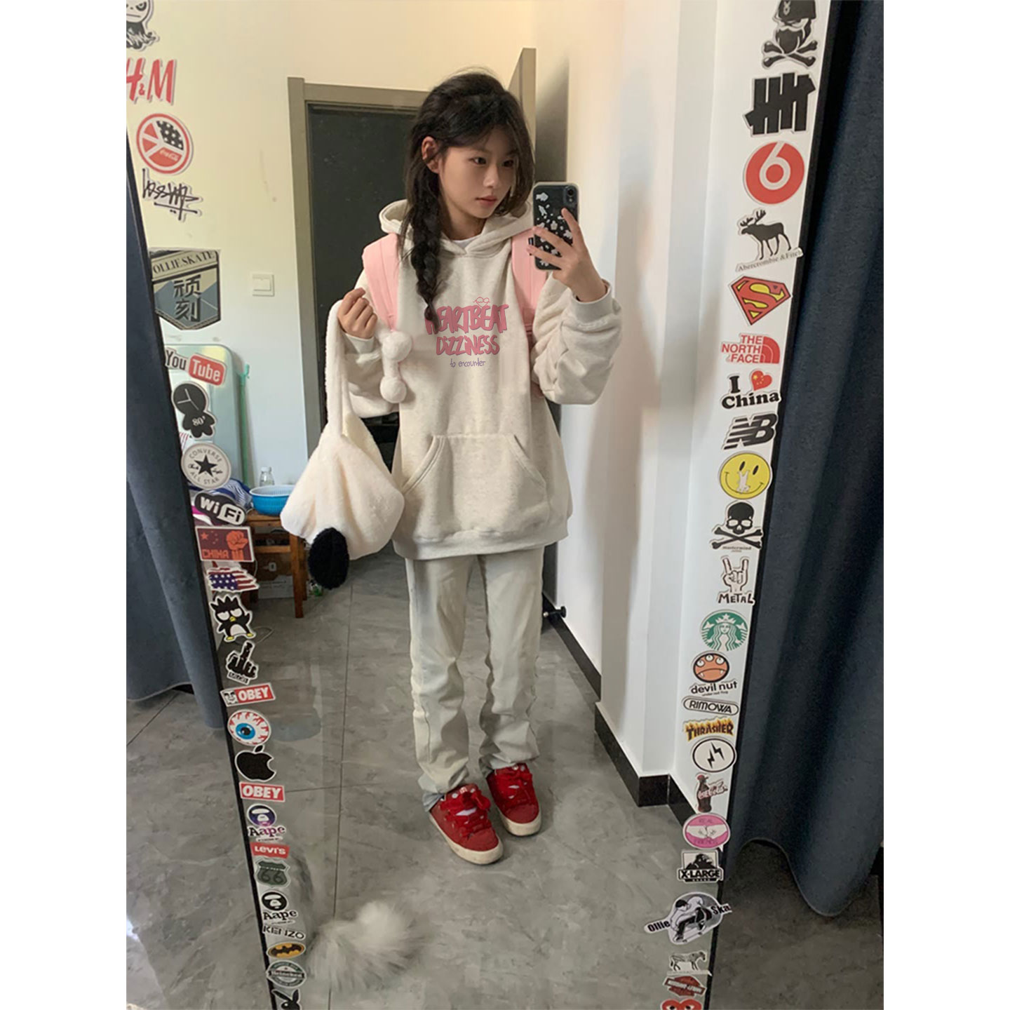 秋冬季加绒加厚连帽卫衣女新款2025今年流行爆款时尚洋气外套上衣