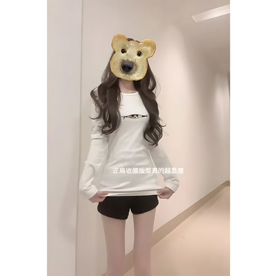 秋冬季白色内搭可外穿打底衫女中长款遮屁股洋气高档长袖t恤上衣